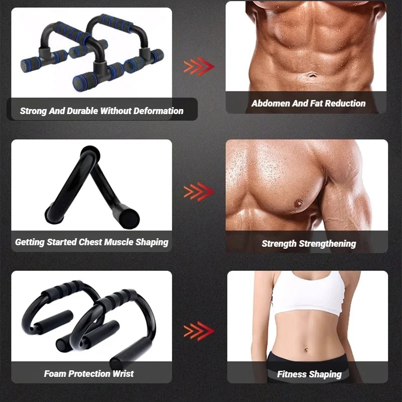 2Pcs Non-Slip H-Shaped Push-Up Bars